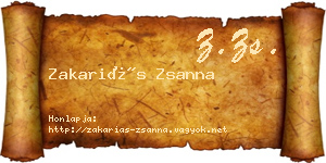 Zakariás Zsanna névjegykártya